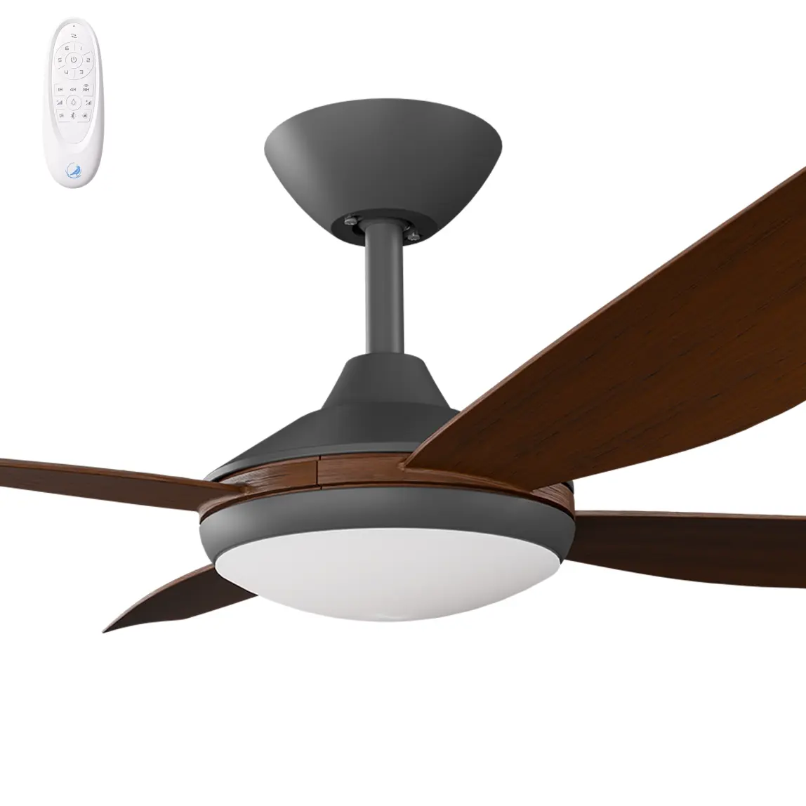 [VAN-448B-KO-L] Calibo Vanga 48" DC Smart Ceiling Fan with LED Light and Remote Control | Koa (Black)