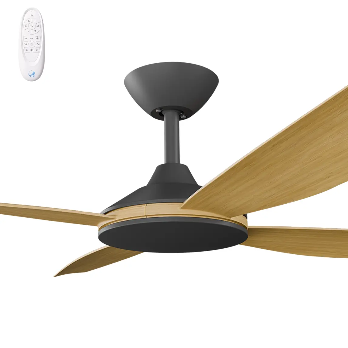 [VAN-452B-BA] Calibo Vanga 52" DC Smart Ceiling Fan with Remote Control | Bamboo (Black)