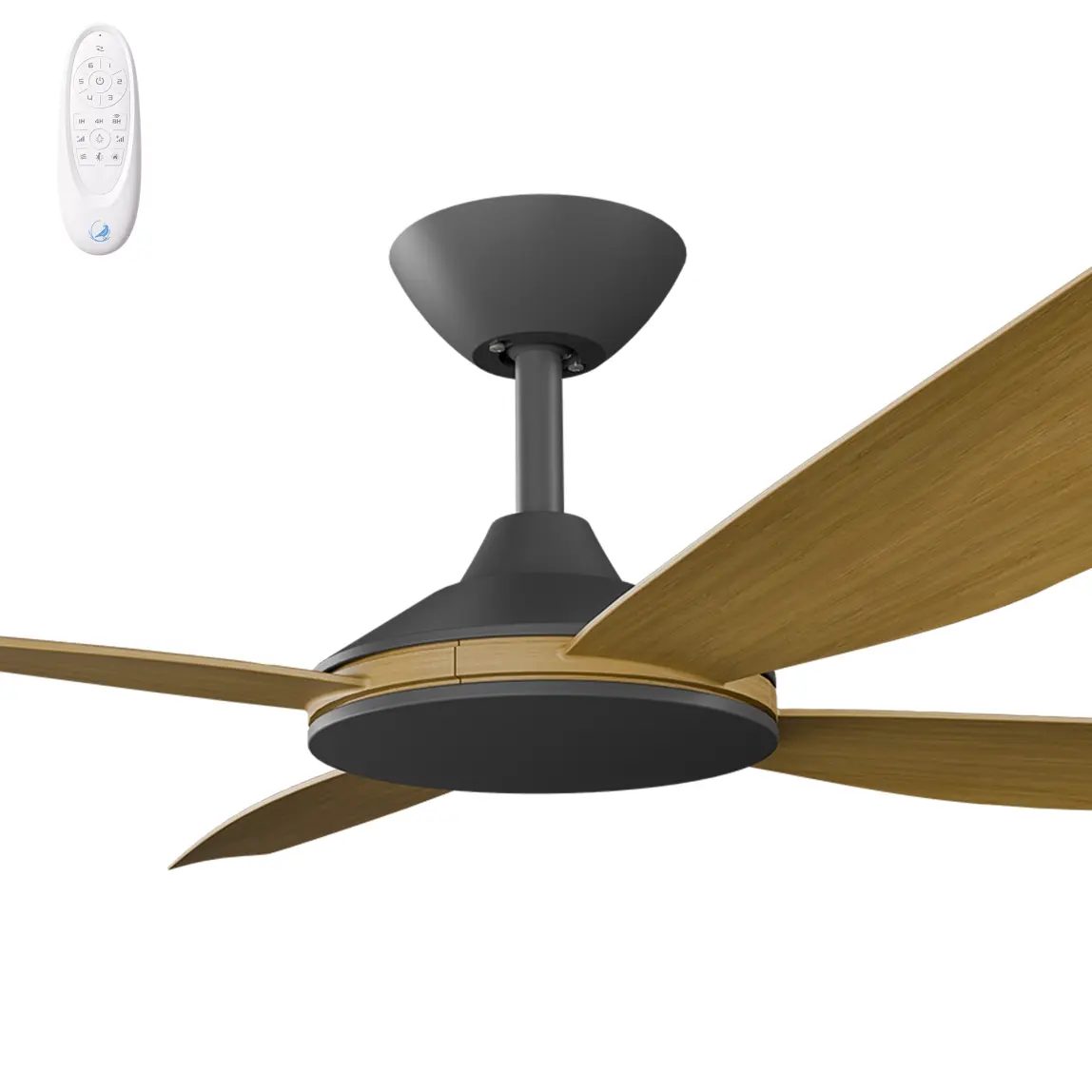 [VAN-452B-TE] Calibo Vanga 52" DC Smart Ceiling Fan with Remote Control | Teak (Black)