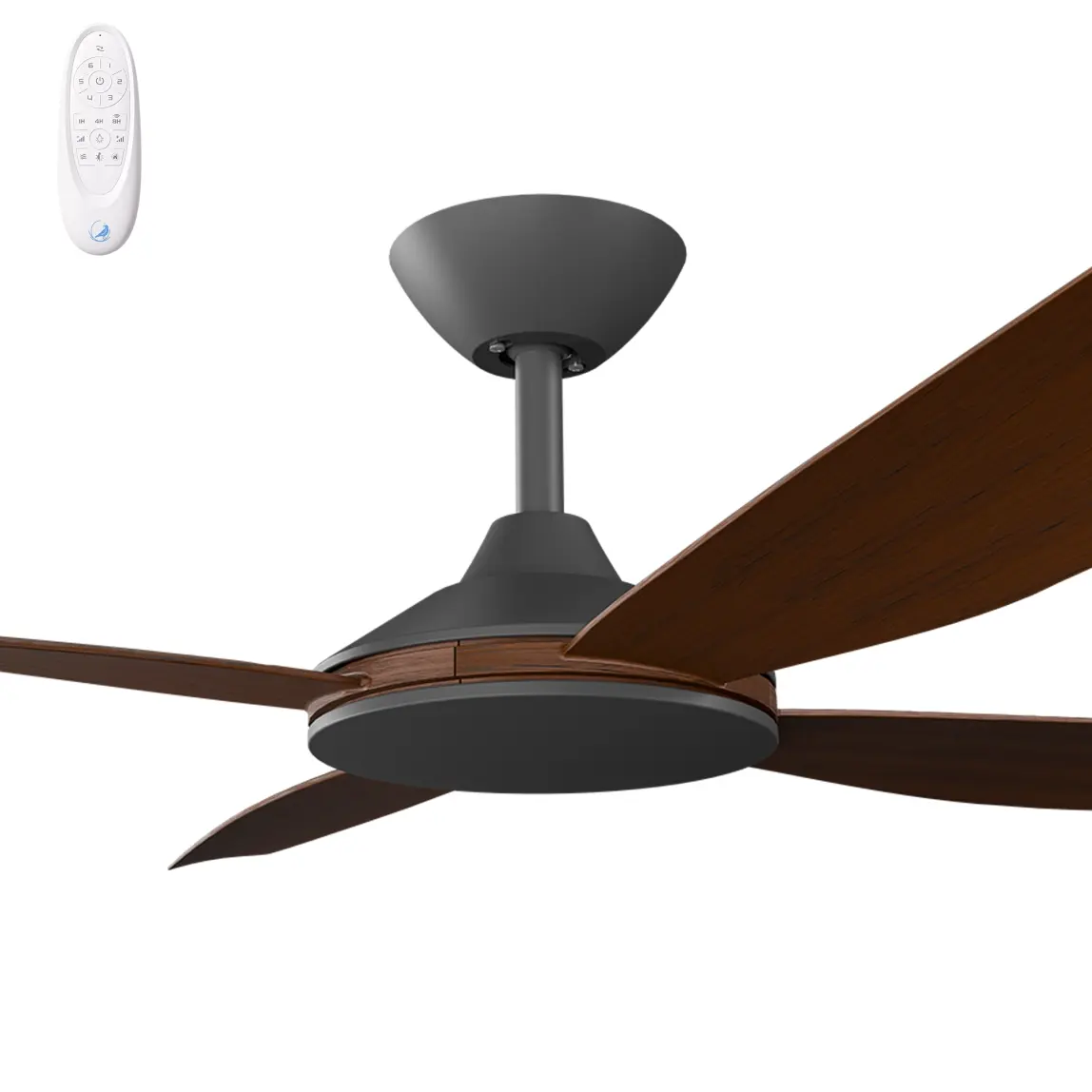 [VAN-452B-КО] Calibo Vanga 52" DC Smart Ceiling Fan with Remote Control | Koa (Black)