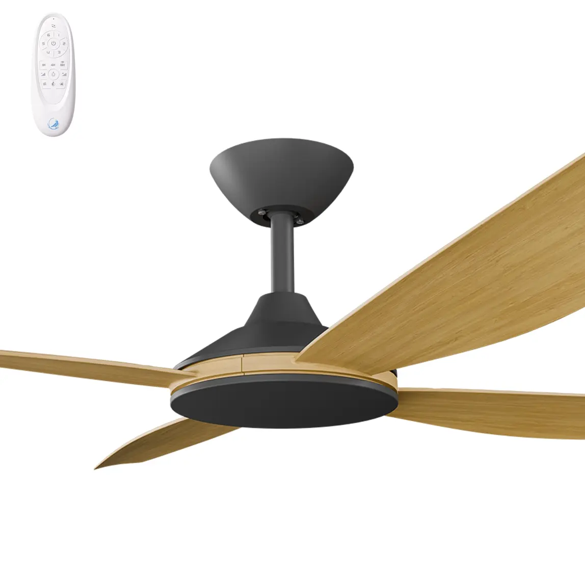 [VAN-456B-BA] Calibo Vanga 56" DC Smart Ceiling Fan with Remote Control | Bamboo (Black)