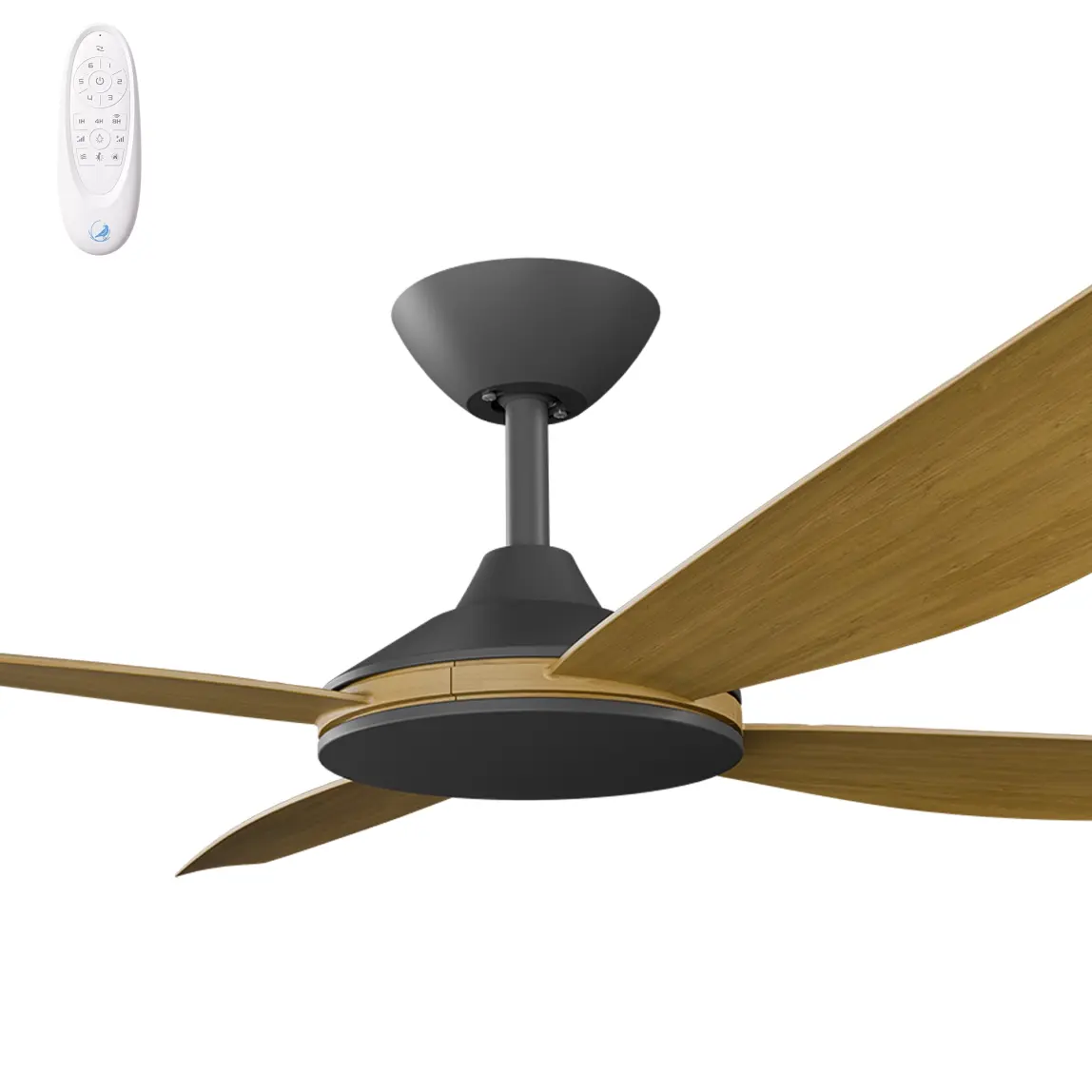 [VAN-456B-TE] Calibo Vanga 56" DC Smart Ceiling Fan with Remote Control | Teak (Black)