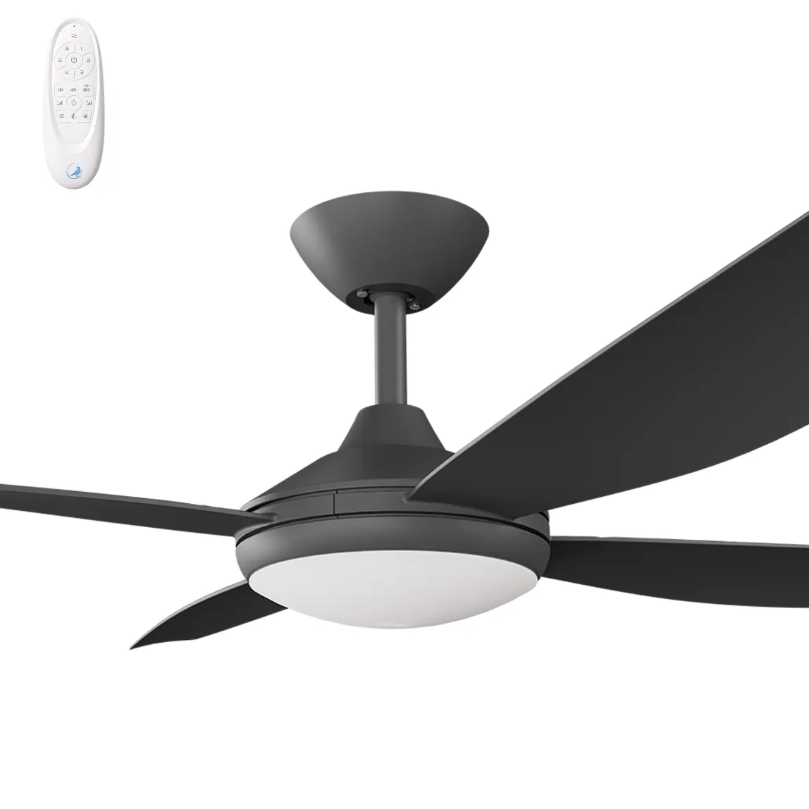 [VAN-456B-BK-L] Calibo Vanga 56" DC Smart Ceiling Fan with LED Light and Remote Control (Black)