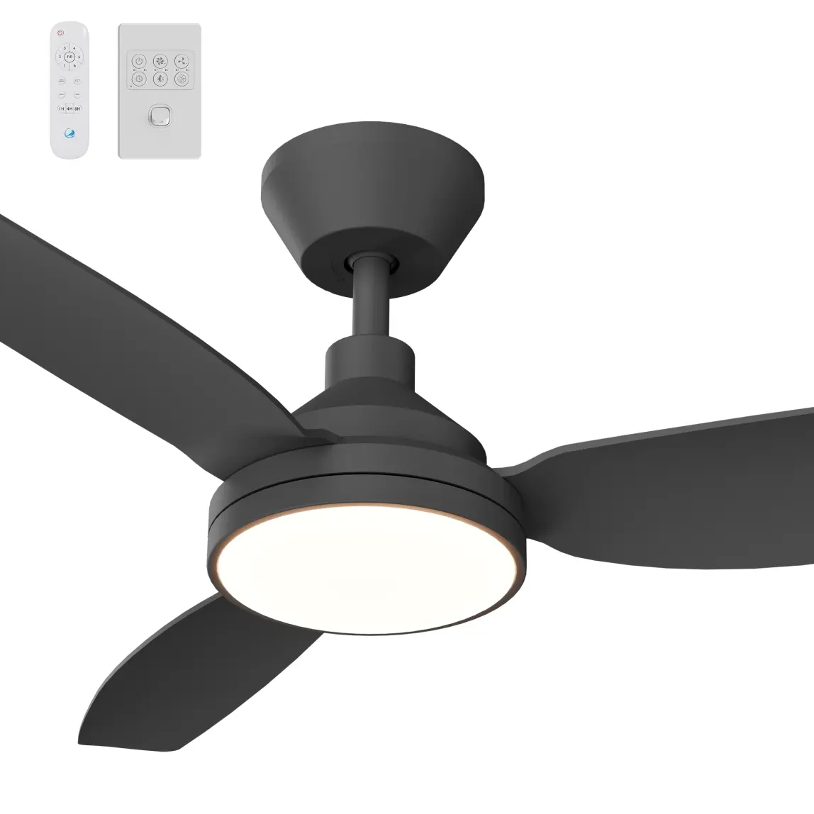 [SOR-348-BK-L] Calibo Sora 48" DC Ceiling Fan with LED Light, Wall Control and Remote (Black)