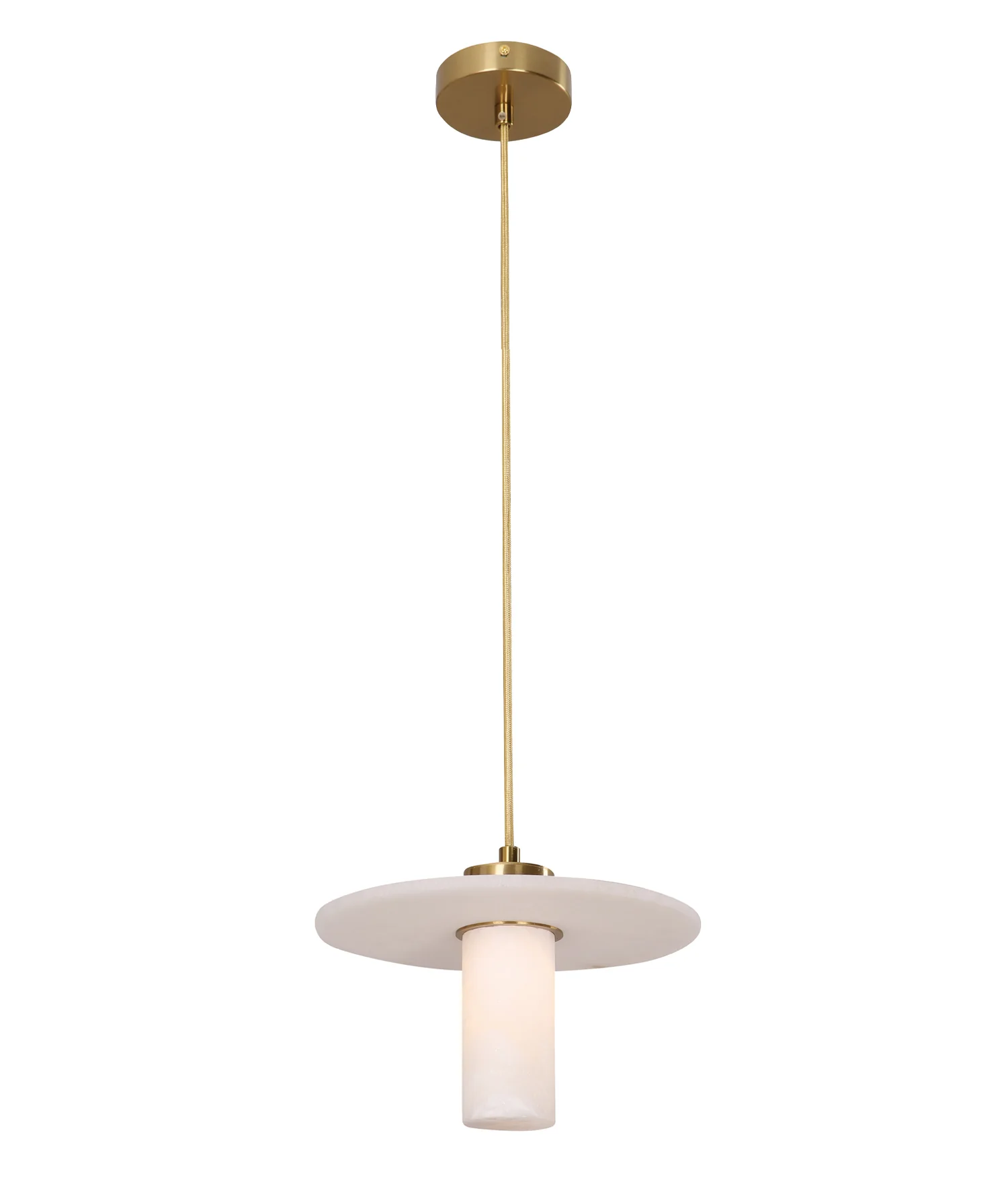 LUCERNIA CYLINDER ROUND HAT ALABASTER SHADE PENDANT LIGHT