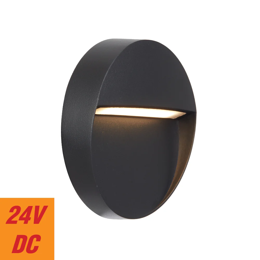 [TERIN RD-BK324] TERIN EXTERIOR ROUND WALL LIGHT (Black)