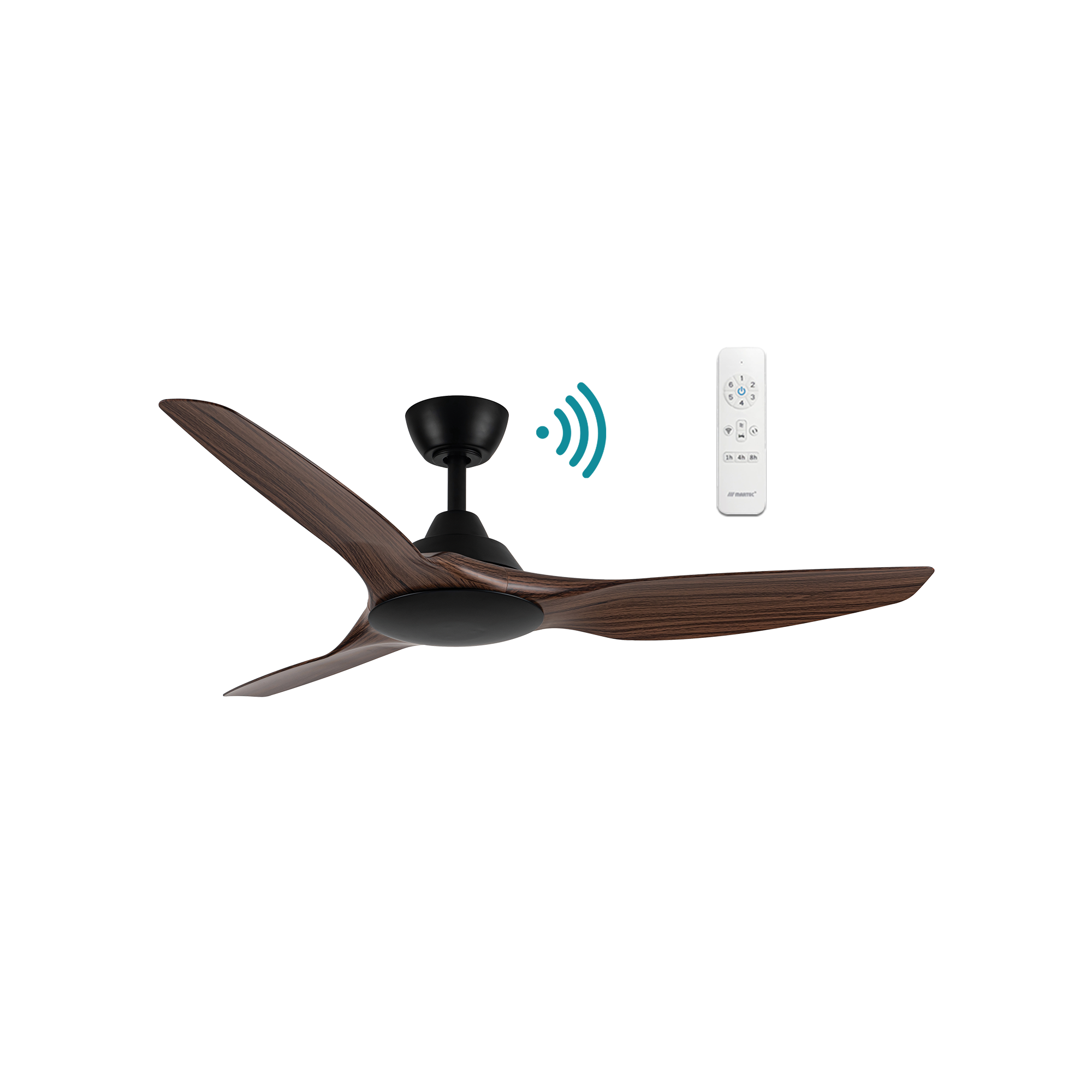 IMPACT DC 52″ SMART CEILING FAN WITH WIFI REMOTE CONTROL | WALNUT/TIMBER