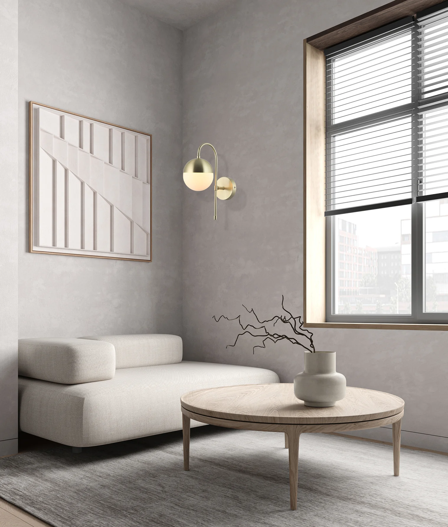 ARO OPAL GLASS GOLD INDOOR WALL LIGHT