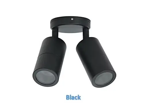[2124B] BLACK/WHITE DOUBLE ADJUSTABLE SPOTLIGHT (Black)