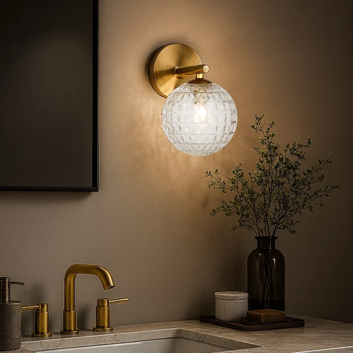 [FELTON WB1-AGCLP] FELTON 1 LIGHT WALL LIGHT ANTIQUE GOLD (Clear)