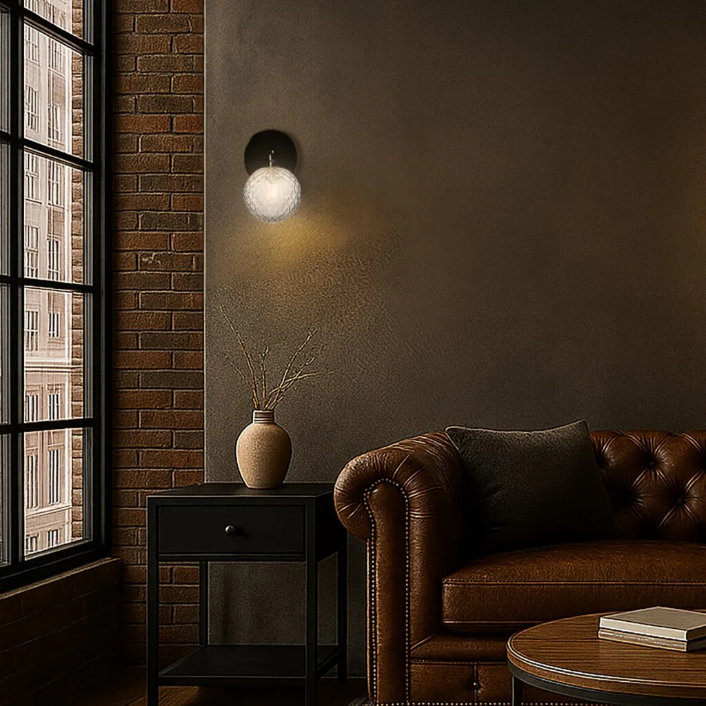 FELTON 1 LIGHT WALL BLACK (Clear)