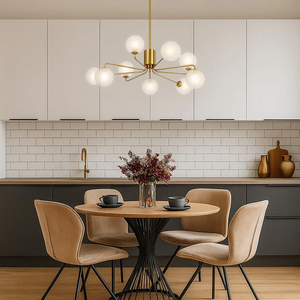 FELTON 9 LIGHT PENDANT ANTIQUE GOLD