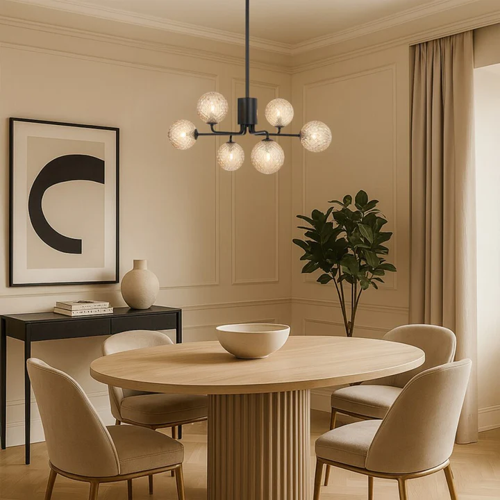 FELTON 6 LIGHT PENDANT BLACK