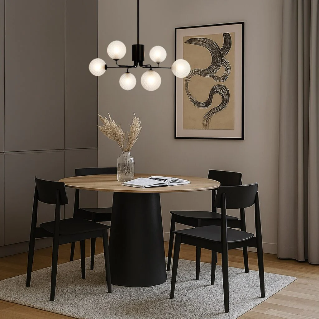FELTON 6 LIGHT PENDANT BLACK