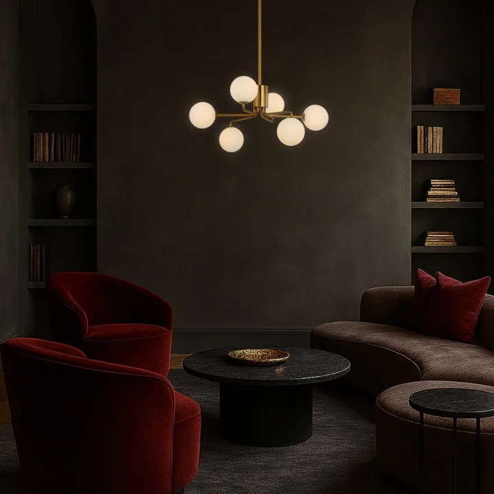 FELTON 6 LIGHT PENDANT ANTIQUE GOLD