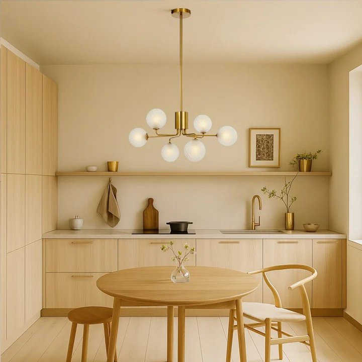 [FELTON PE06AGFRT] FELTON 6 LIGHT PENDANT ANTIQUE GOLD (Frost)
