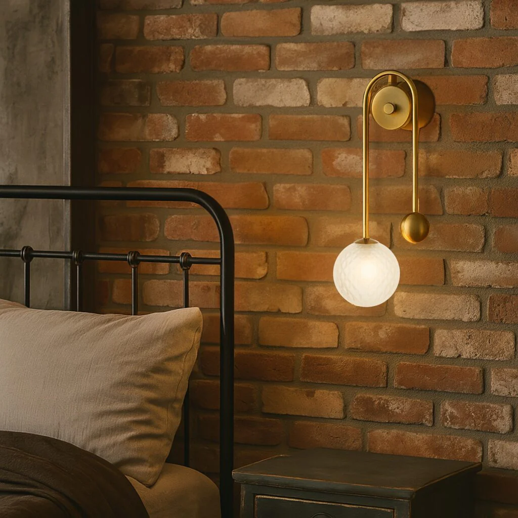 [FELTON WBA-AGFRT] FELTON ARM WALL LIGHT ANTIQUE GOLD (Frost)