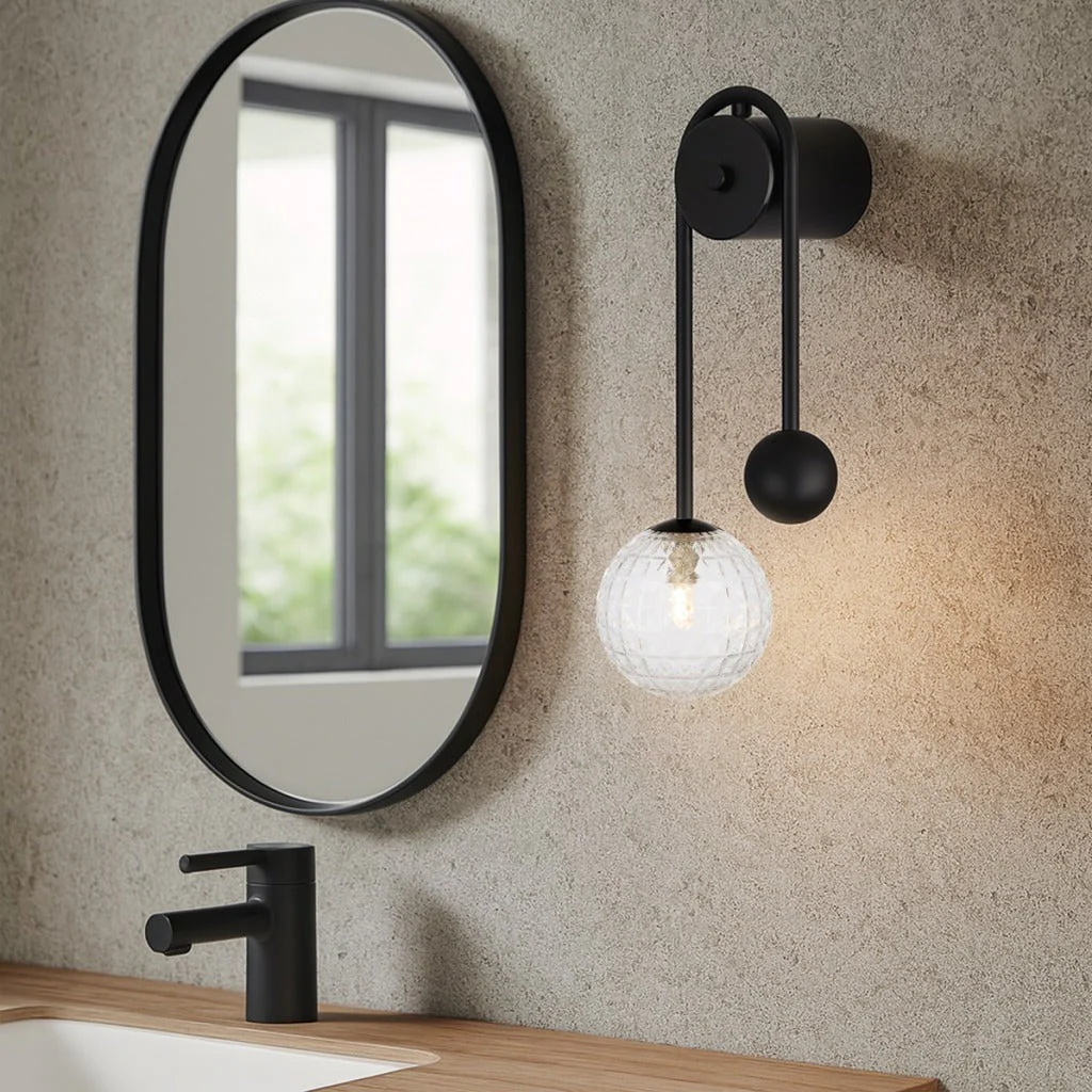 [FELTON WBA-BKCLP] FELTON ARM WALL LIGHT BLACK (Clear)
