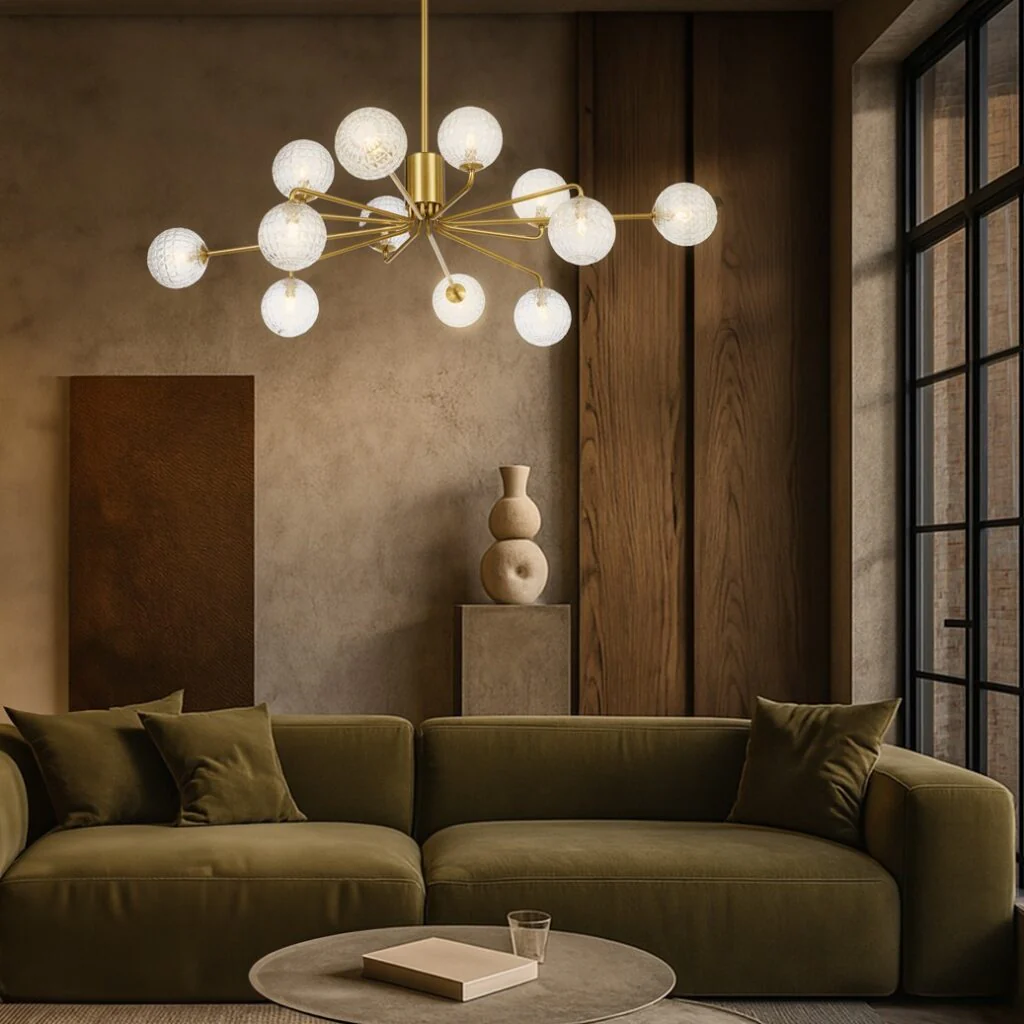 [FELTON PE12AGCLP] FELTON 12 LIGHT PENDANT ANTIQUE GOLD (Clear)
