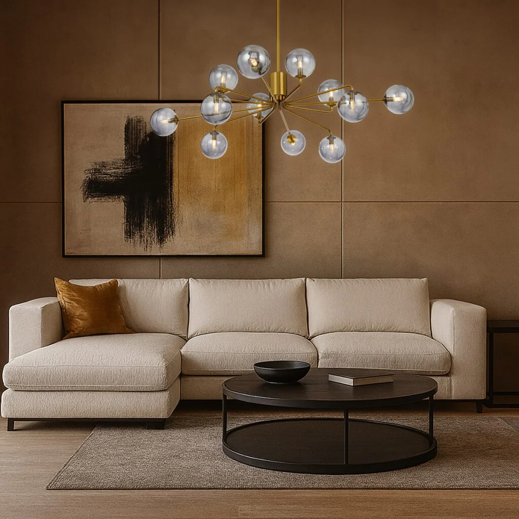 FELTON 12 LIGHT PENDANT ANTIQUE GOLD