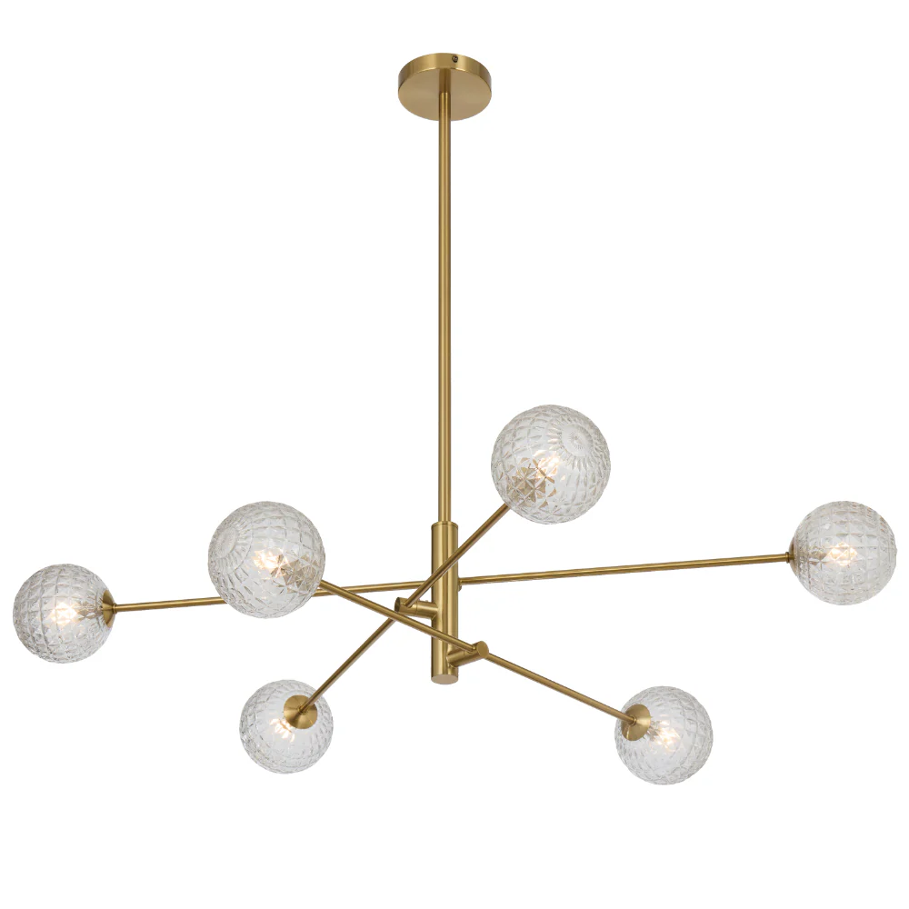 [GASTON PE6-AGCLP] GASTON 6 LIGHT PENDANT ANTIQUE GOLD (Clear)
