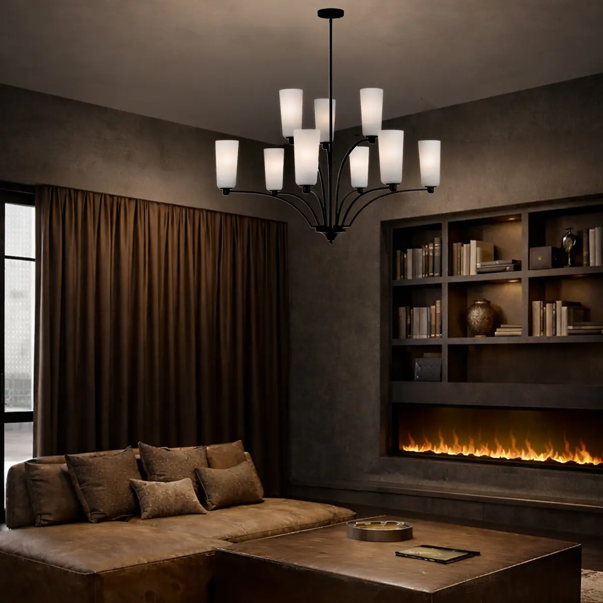 [BREVAN PE9-BKMB] BREVAN 9 LIGHT PENDANT (Black)
