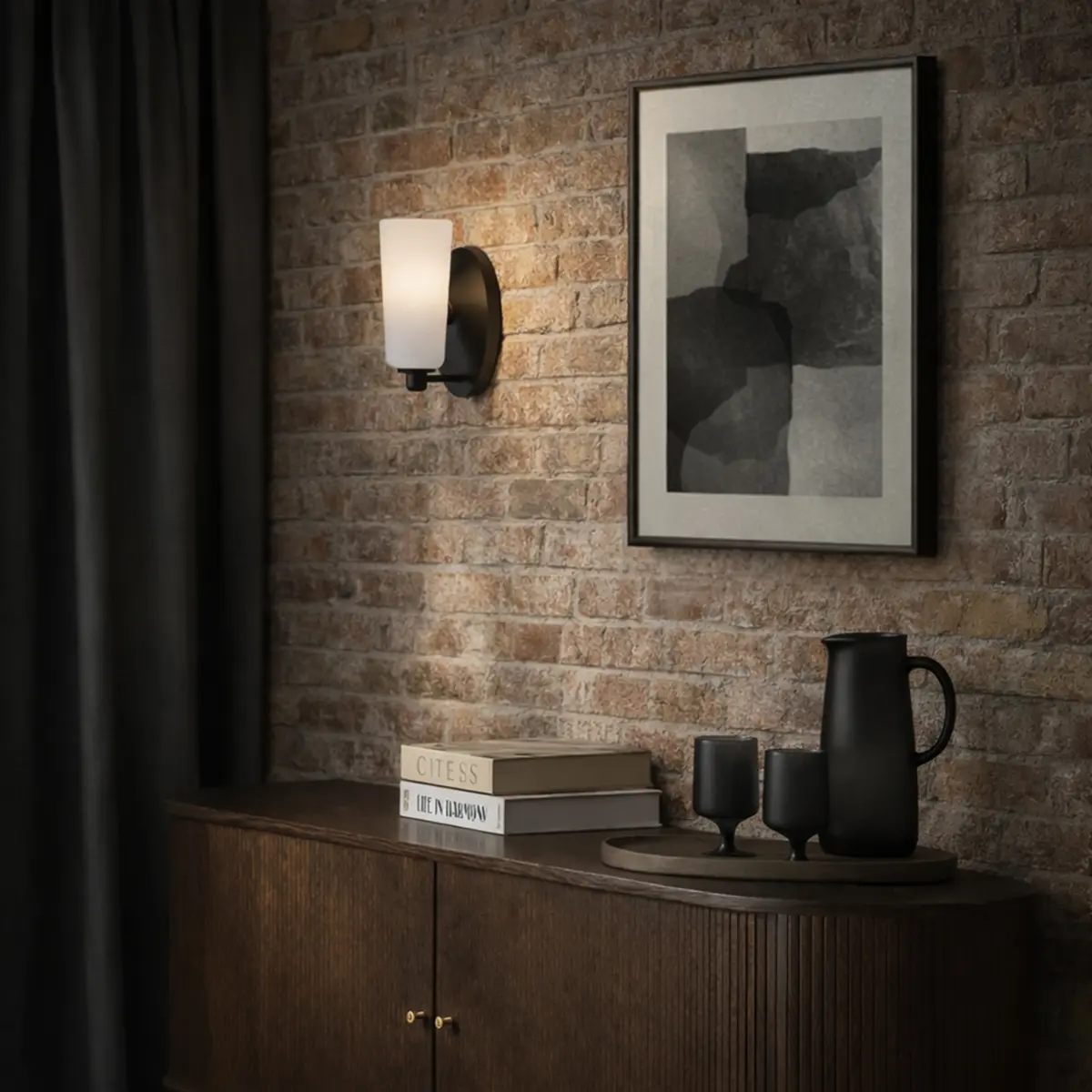 [BREVAN WB1-BKMB] BREVAN 1 LIGHT WALL BRACKET (Black)