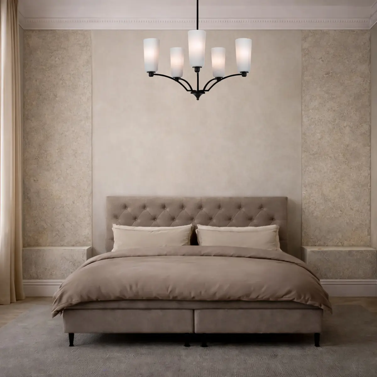 [BREVAN PE5-BKMB] BREVAN 5 LIGHT PENDANT (Black)