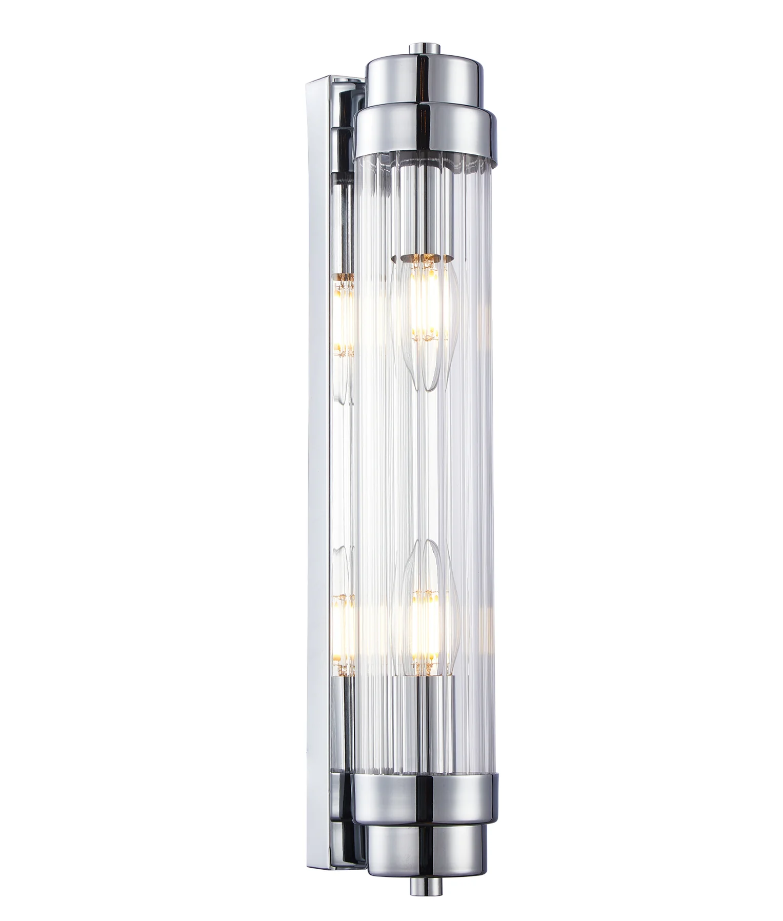 [VARILLAS2] ELSA INTERIOR UP/DOWN CLEAR GLASS ROD WALL LIGHT CHROME (Chrome)