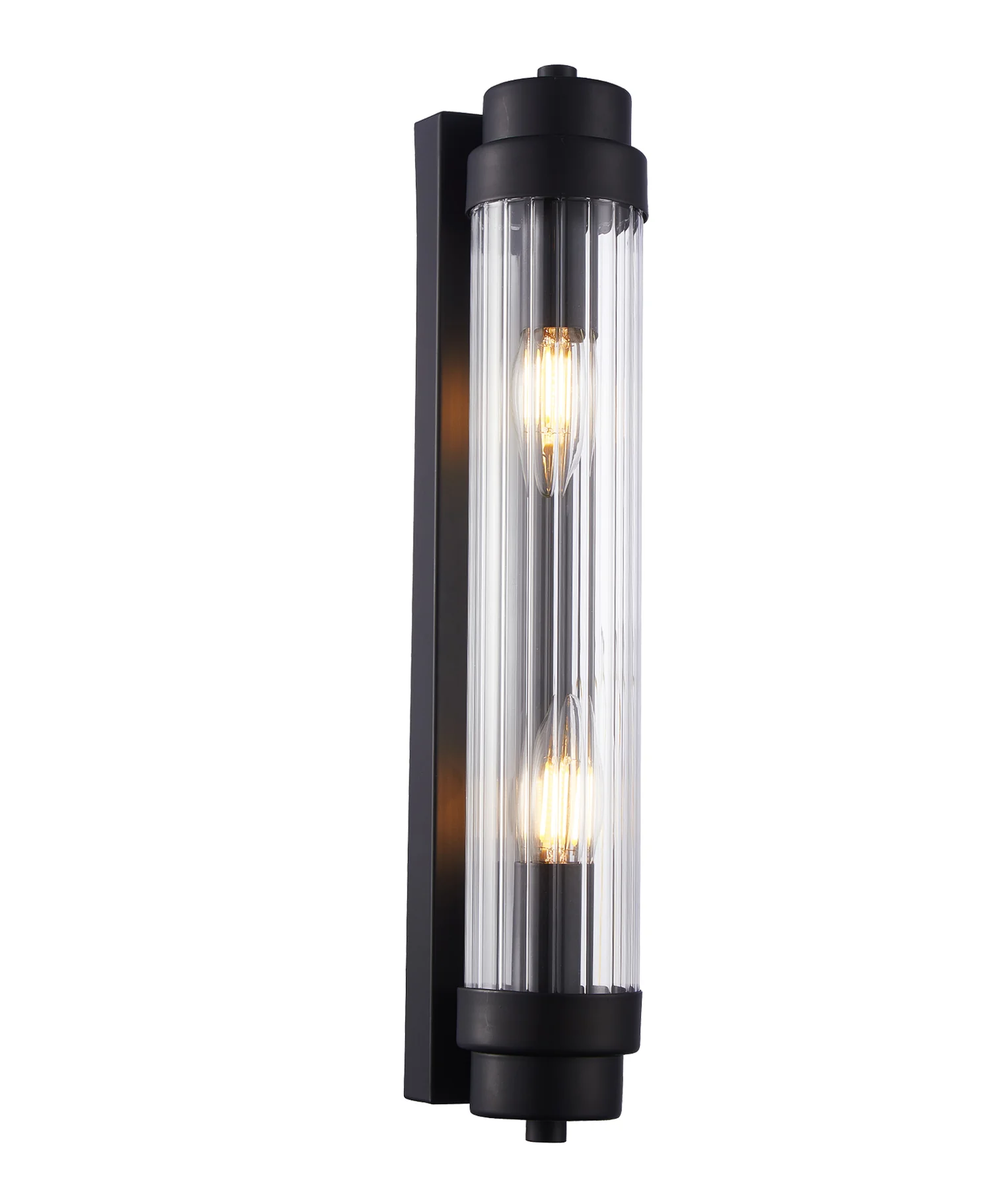 [VARILLAS4] ELSA INTERIOR UP/DOWN CLEAR GLASS ROD WALL LIGHT (Black)