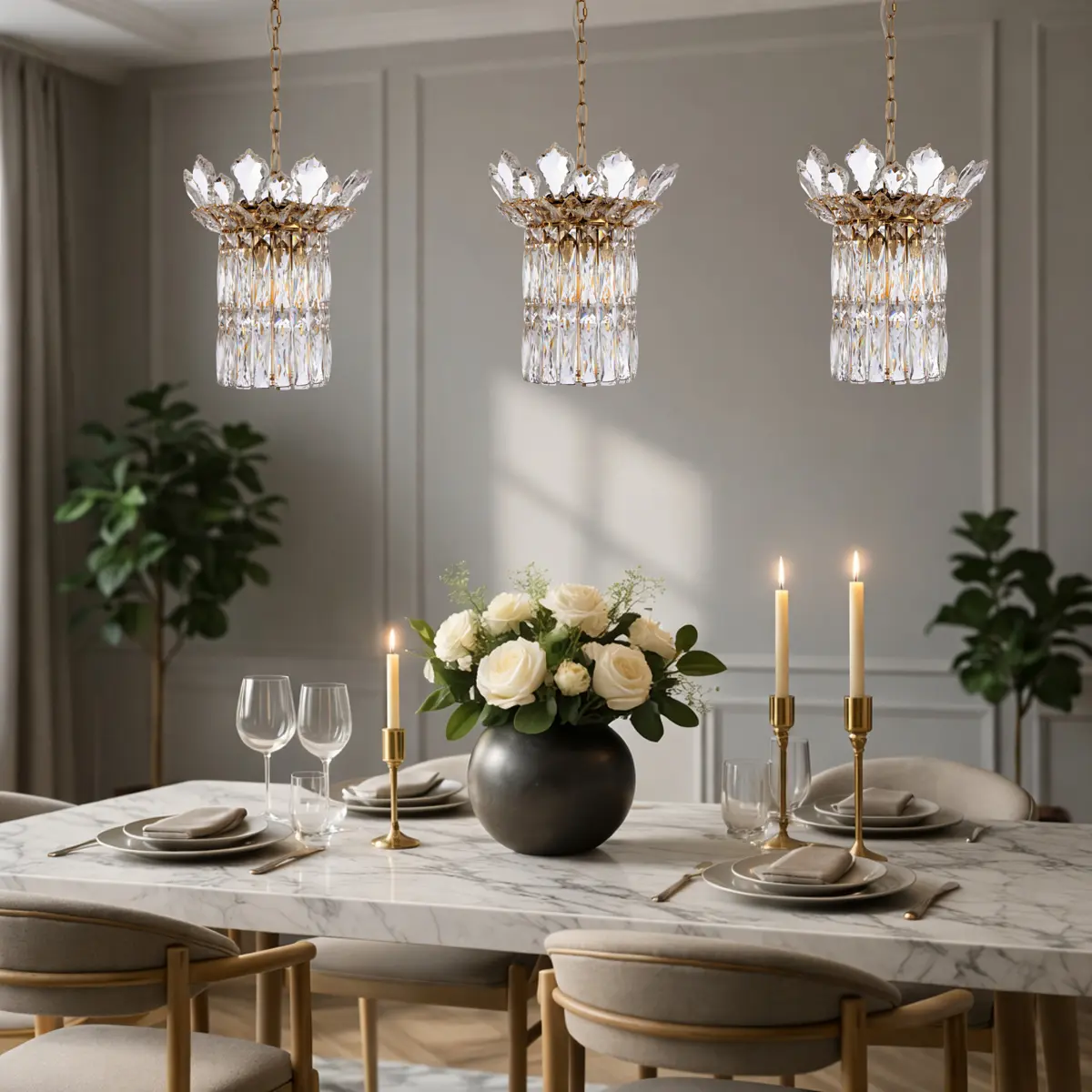 [VIRELL PE3-GD] VIRELL 3 LIGHT PENDANT (Gold)