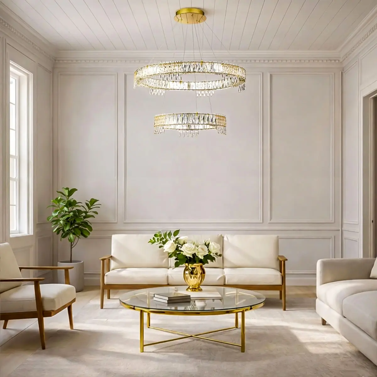 [ERIKA PE2T-GD] ERIKA 2 TIER PENDANT LIGHT (Gold)