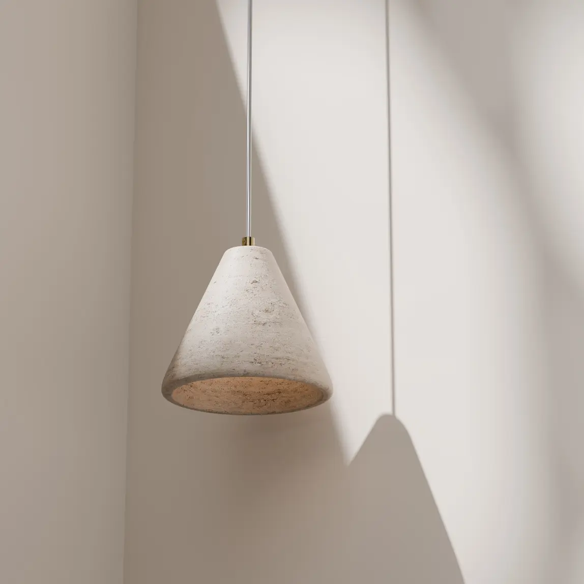 [ORV-1PN-20-E27-BR-TT] ORVILLE TRAVERTINE PENDANT