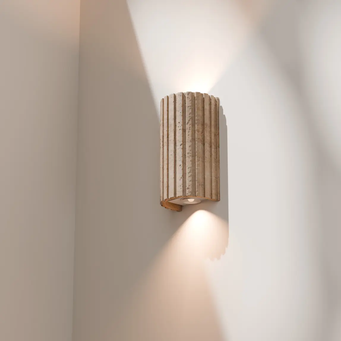 ORVILLE RIBBED TRAVERTINE WALL LIGHT