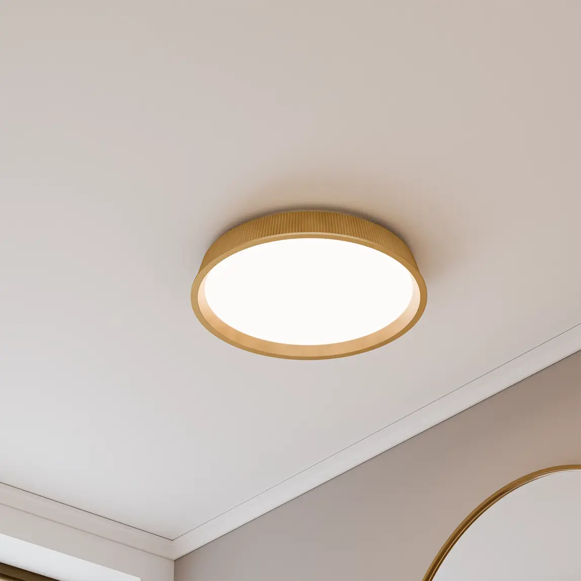 [KIN-45CL-36W- GD] KINGLET 450MM RIBBED LED OYSTER