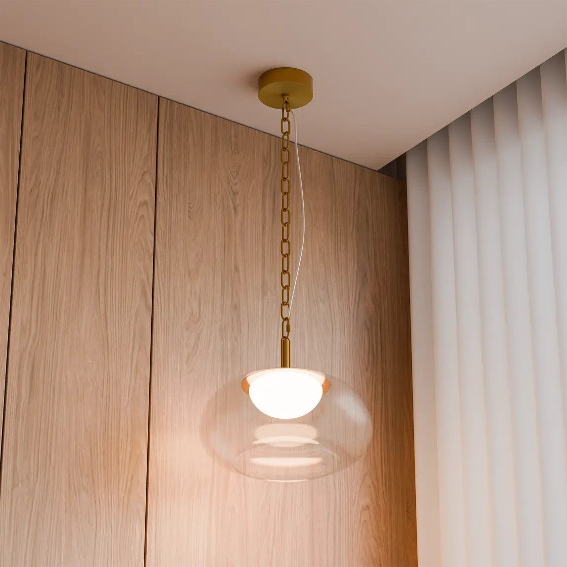 [BOW-1PN-35-1 0W-BR] BOWER ALABASTER DOME PENDANT