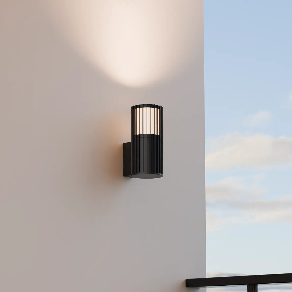 [BRI-1EX-5W-BK] BRIGHT 1 BLACK CYLINDER WALL LIGHT