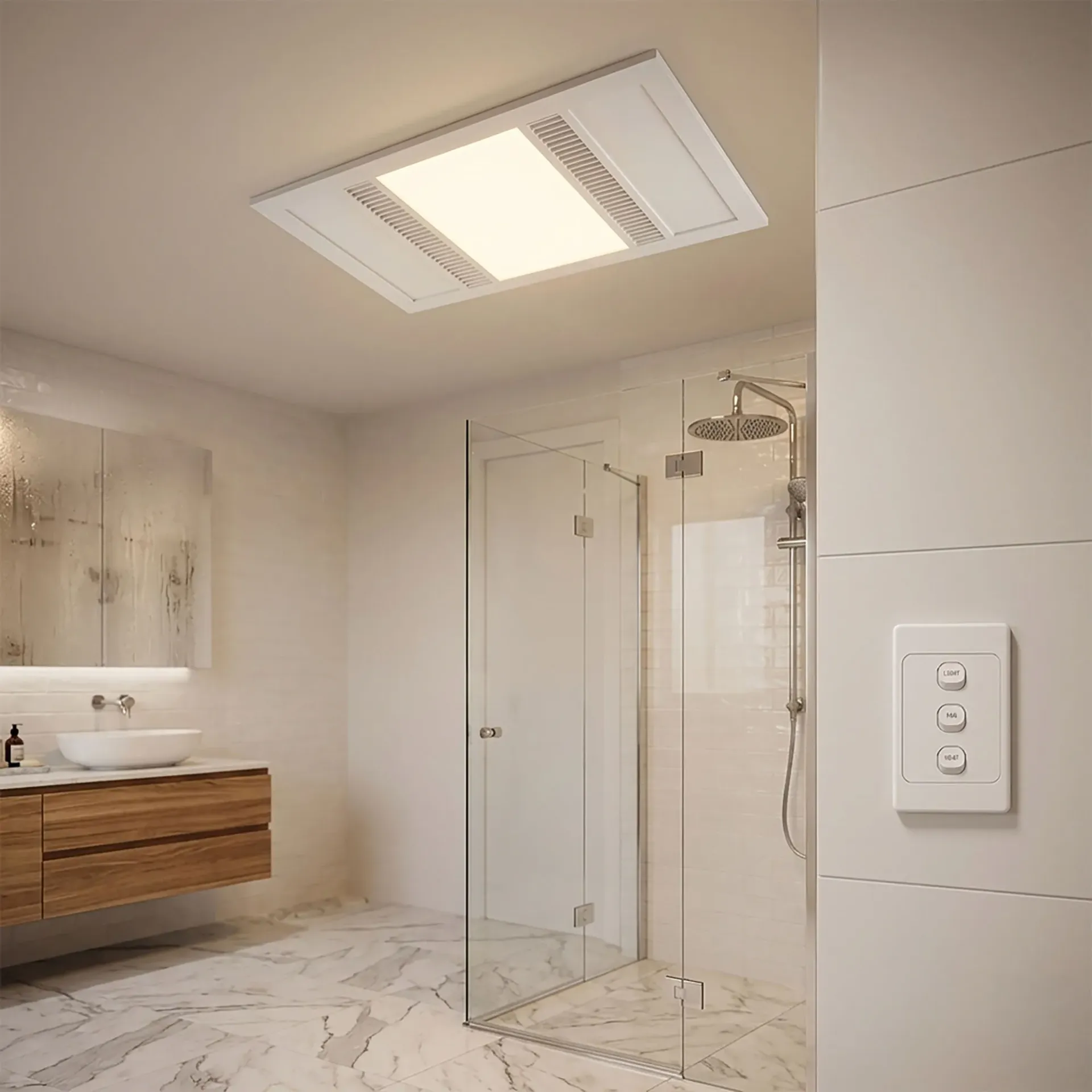 Apex 3in1 Bathroom Heater, Light and Exhaust