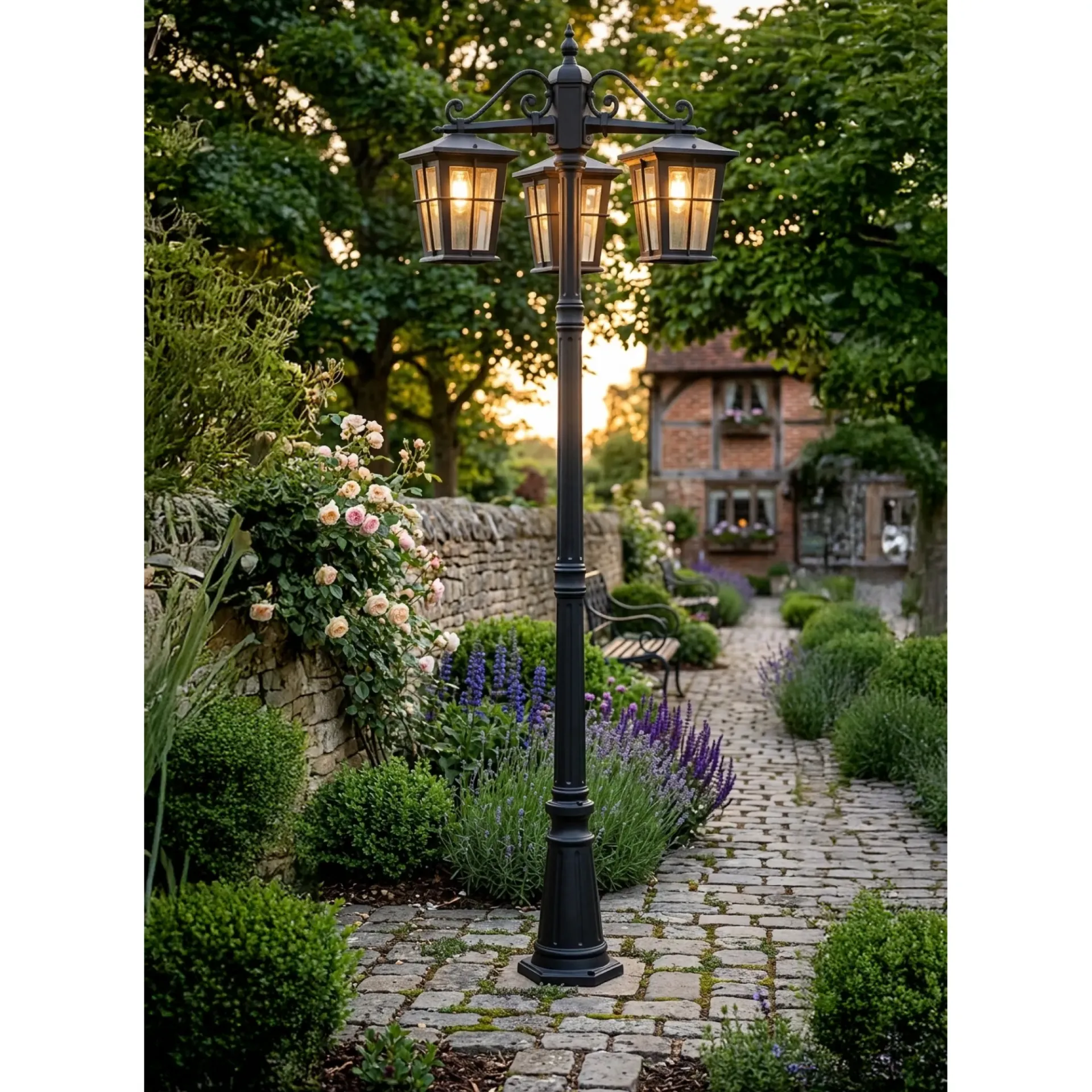 [5505146] Eden Exterior Tripple Head Post Light - 2100mm