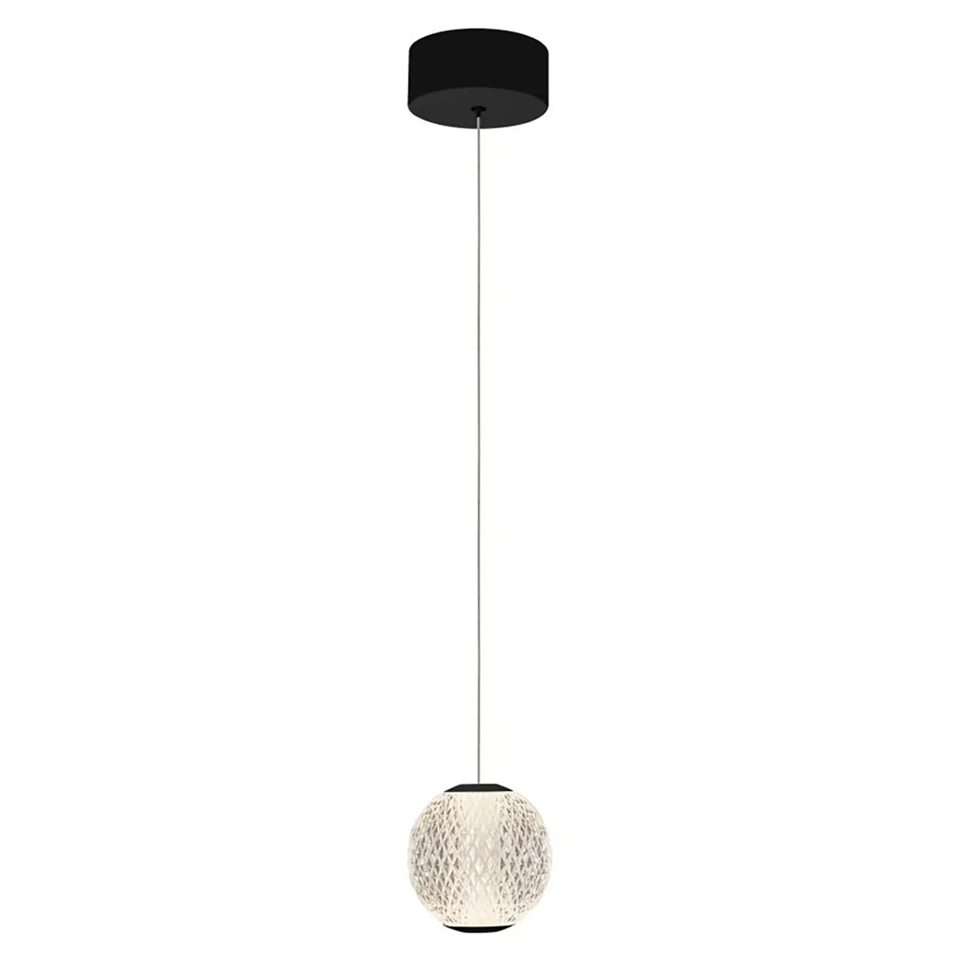 [5510180-BK-3K] Langdon-1 Light LED Pendant - Black - 3K
