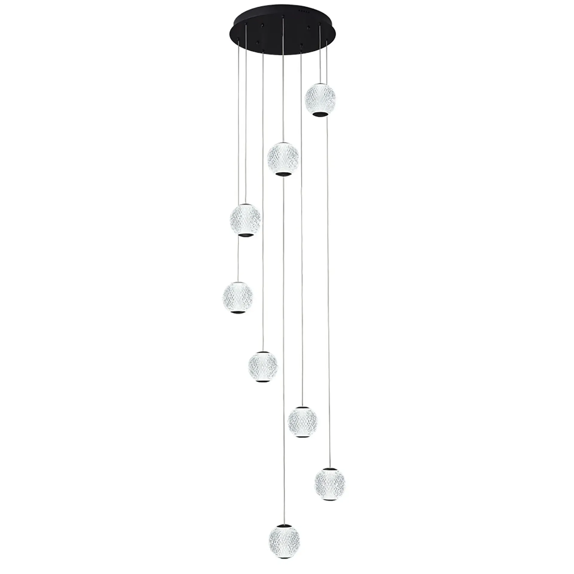 [5510188-BK-5K] Langdon-8 Light LED Pendant -Black - 5K