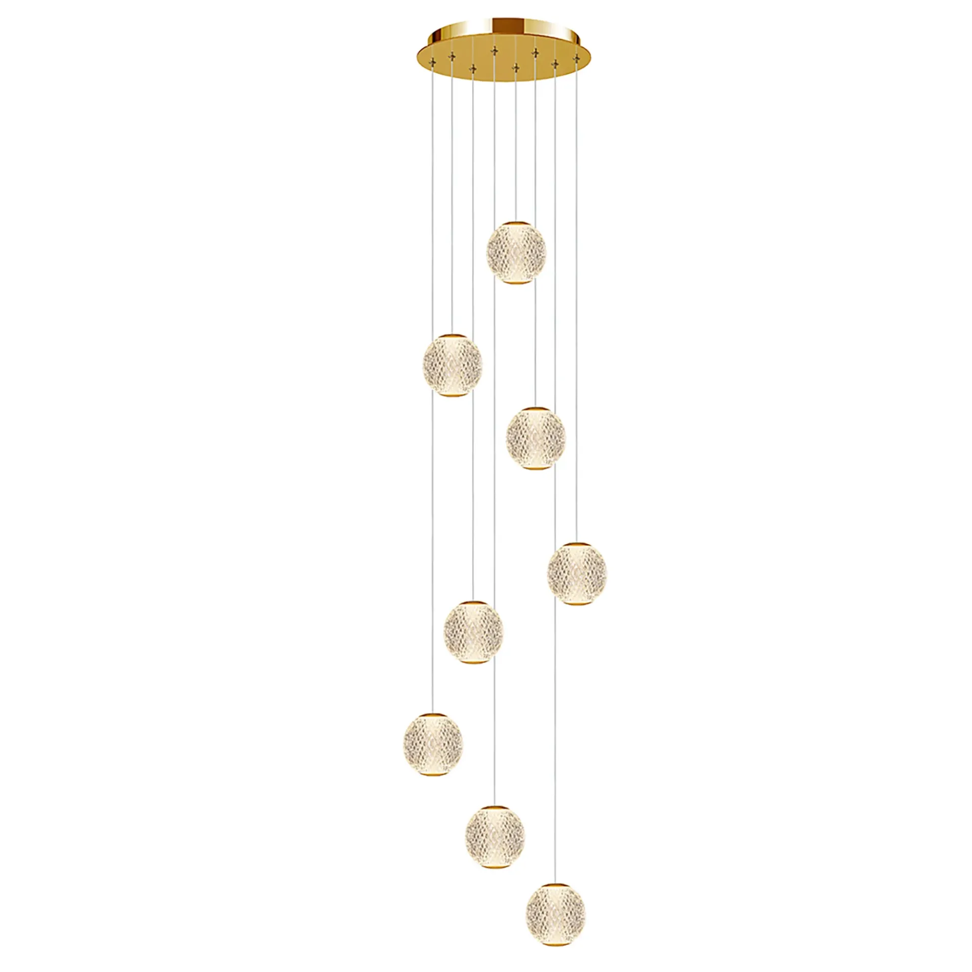 [5510188-GD-3K] Langdon-8 Light LED Pendant - Gold - 3K