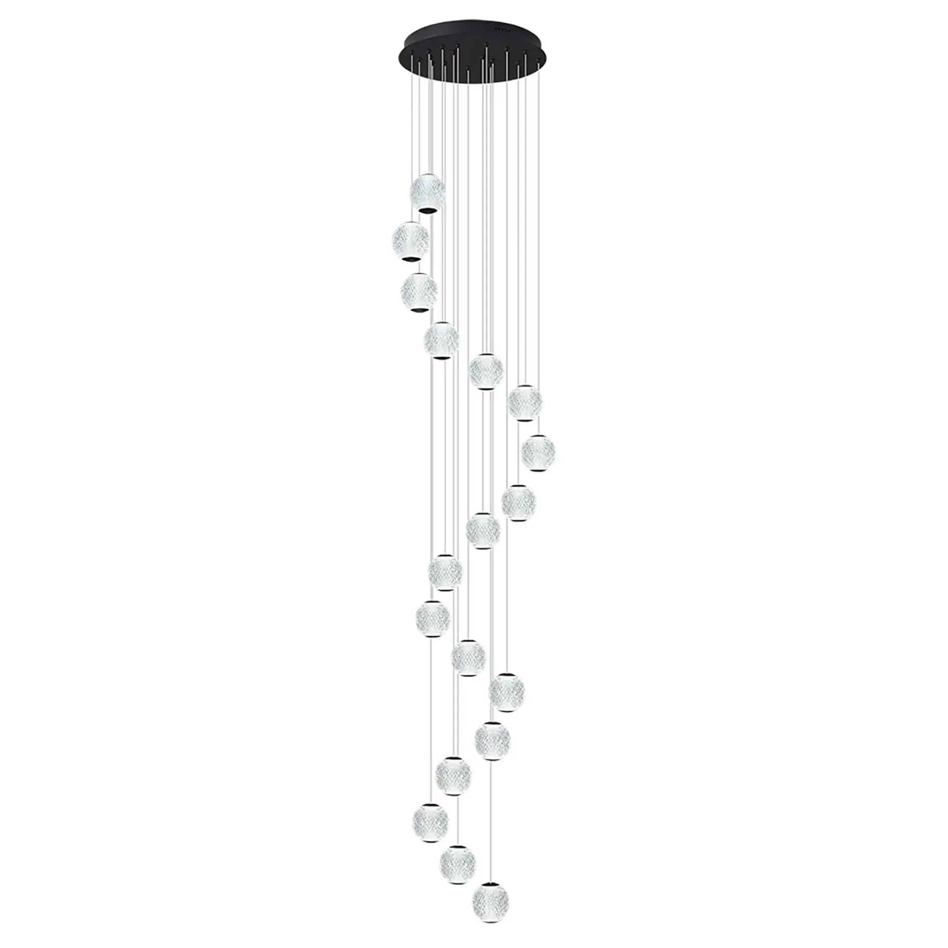 [5510195-BK-3K] Langdon-15 Light LED Pendant - Black - 3K