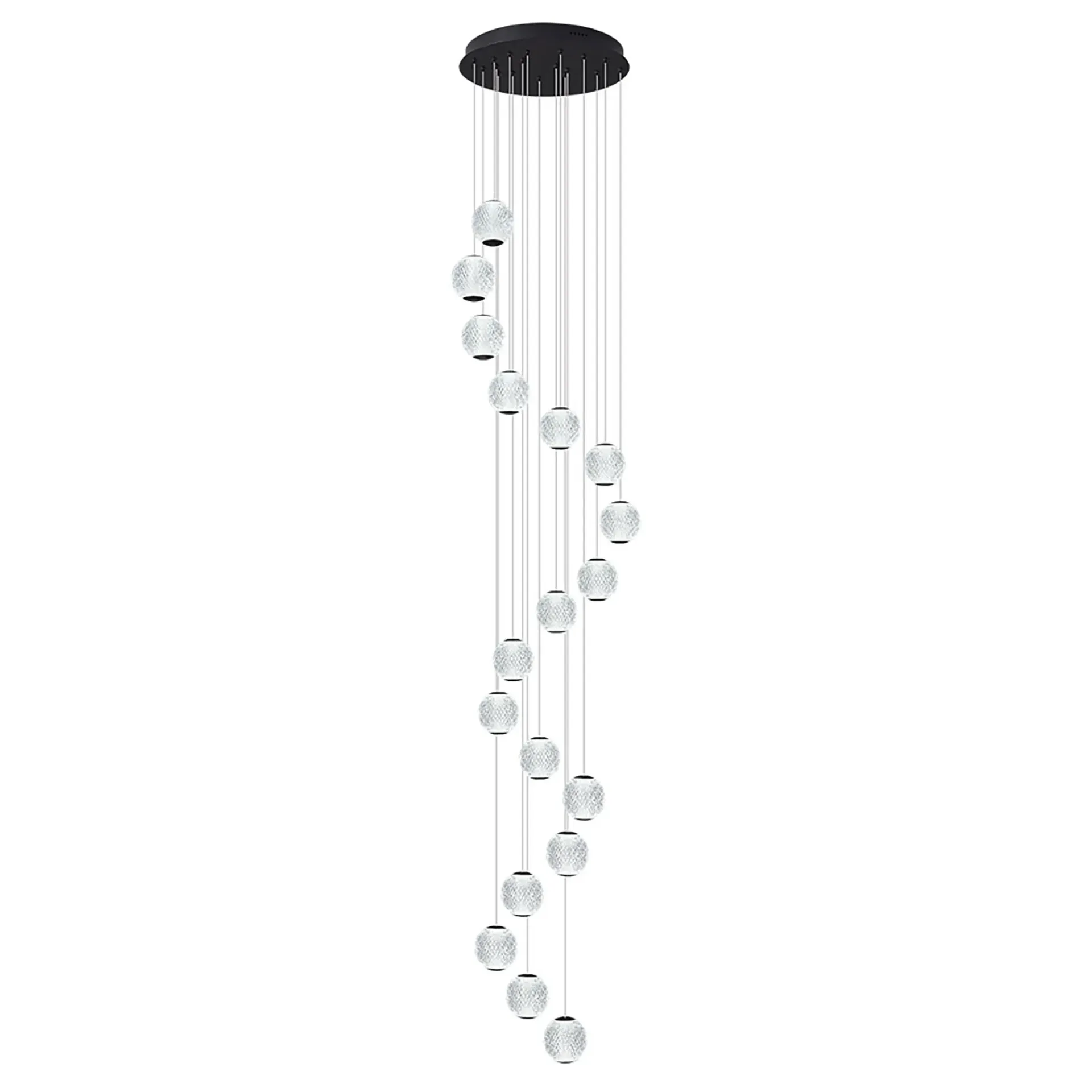 [5510195-BK-5K] Langdon-15 Light LED Pendant - Black - 5K
