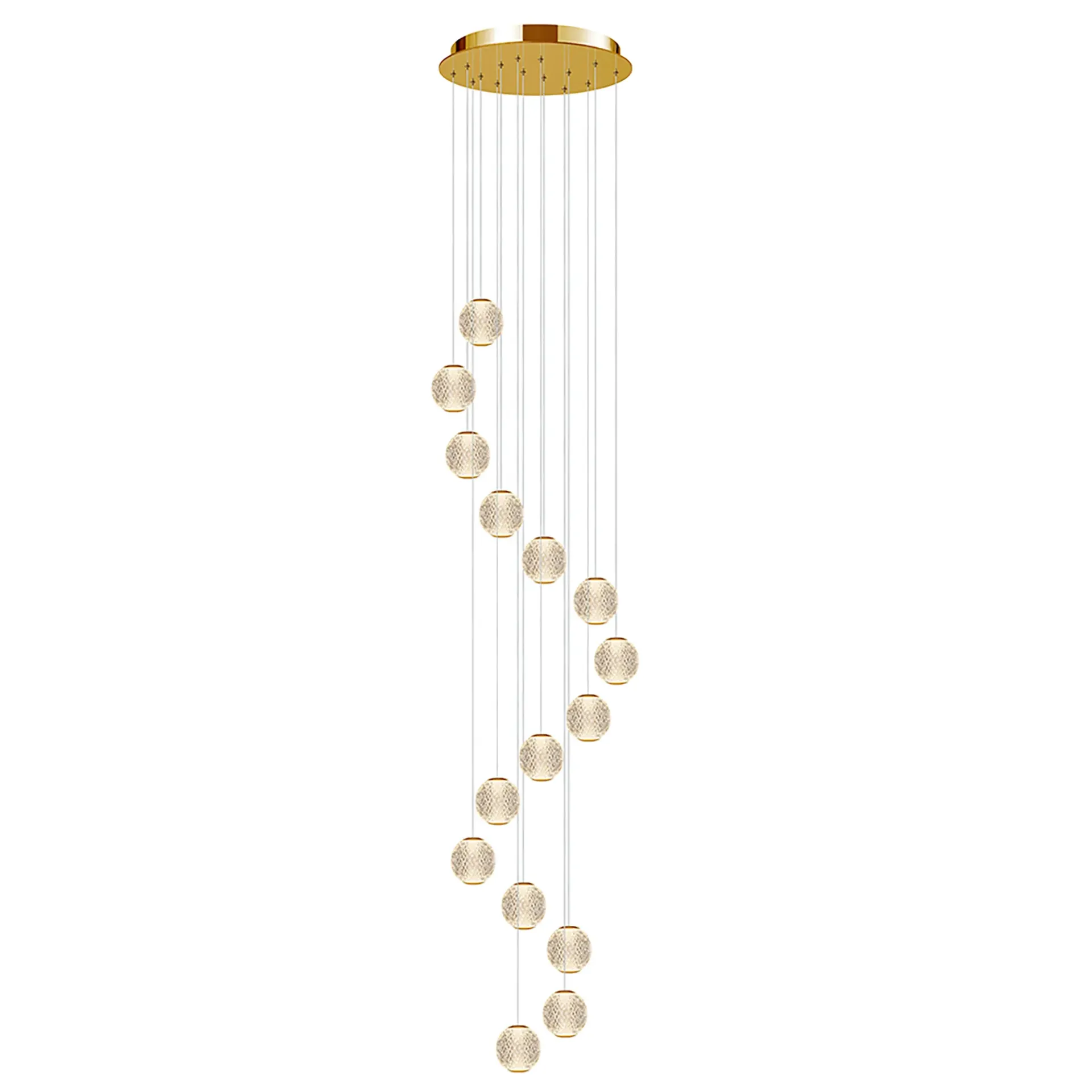 [5510195-GD-3K] Langdon-15 Light LED Pendant - Gold - 3K