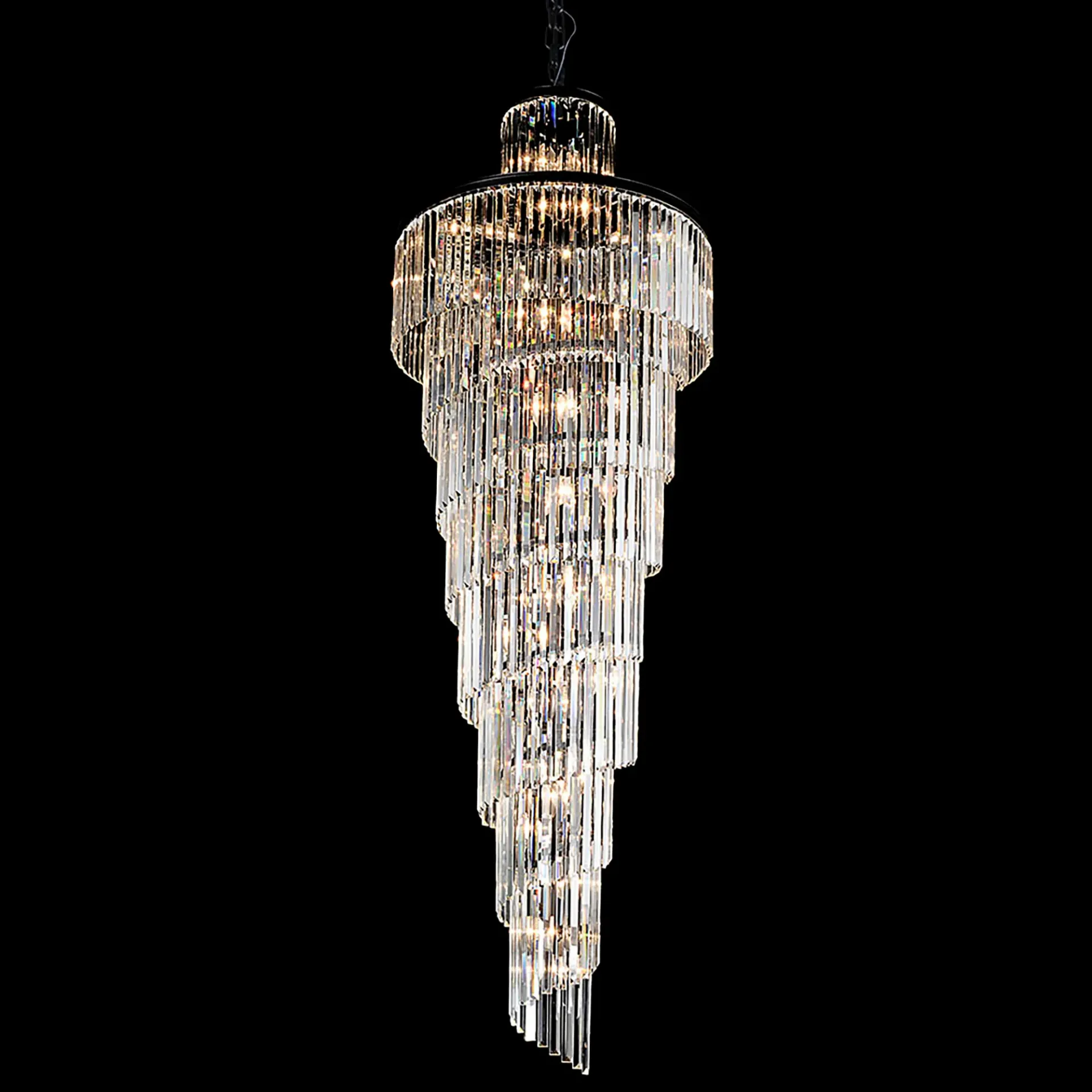 [5510227-BK] Chanel-L Spiral Chandelier-BK-700x2000