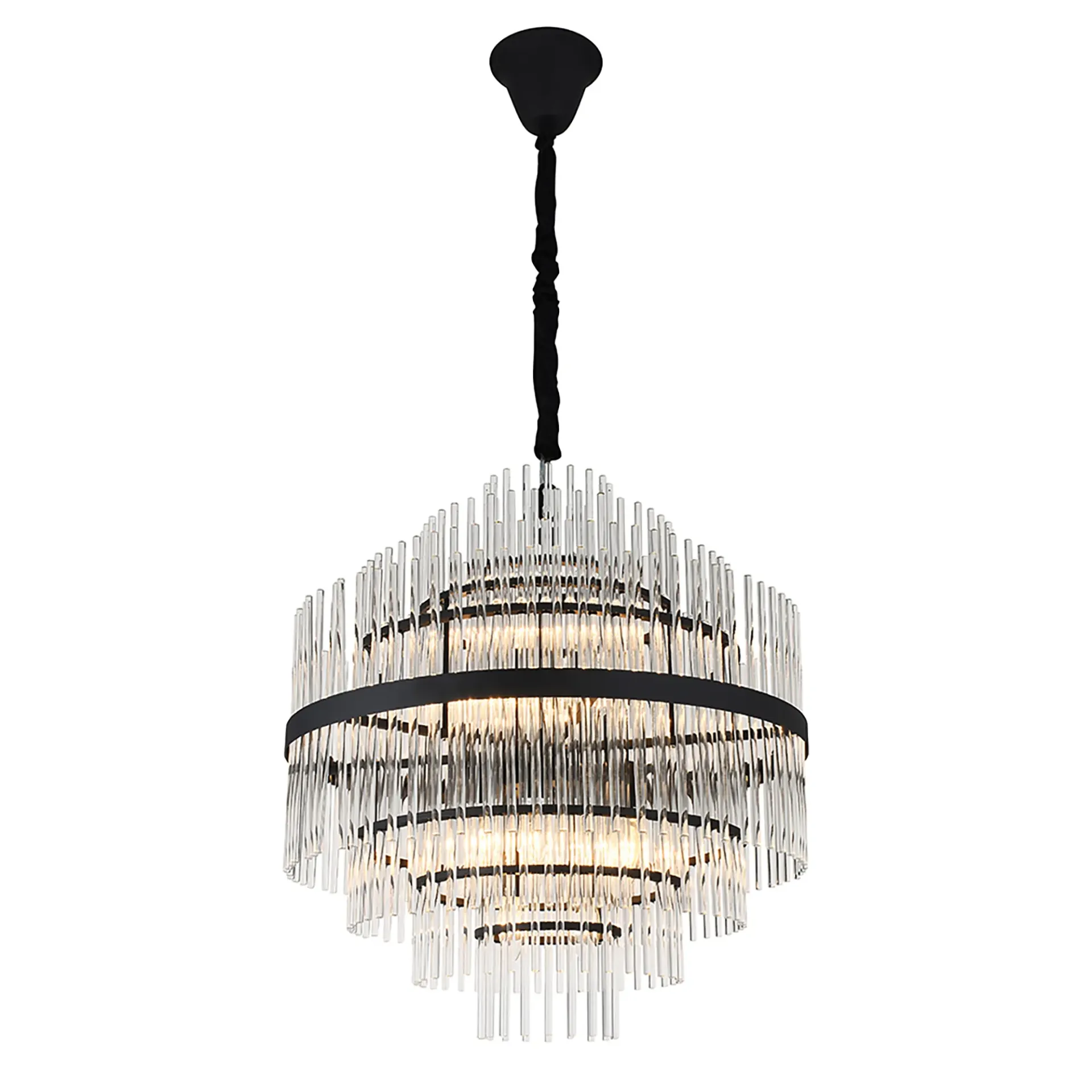 [5510250] Chloe Glass Pendant - 600mm - BLK