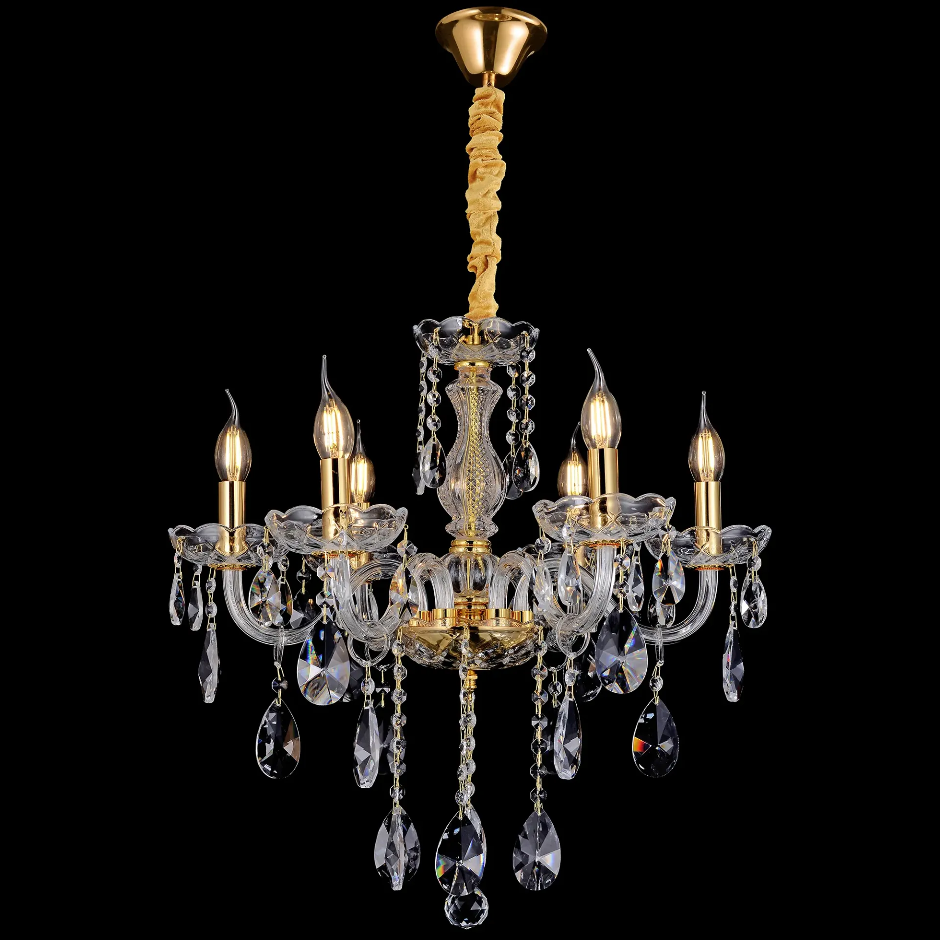 [5510394] Bromley Crystal Chandelier  - 6 Light