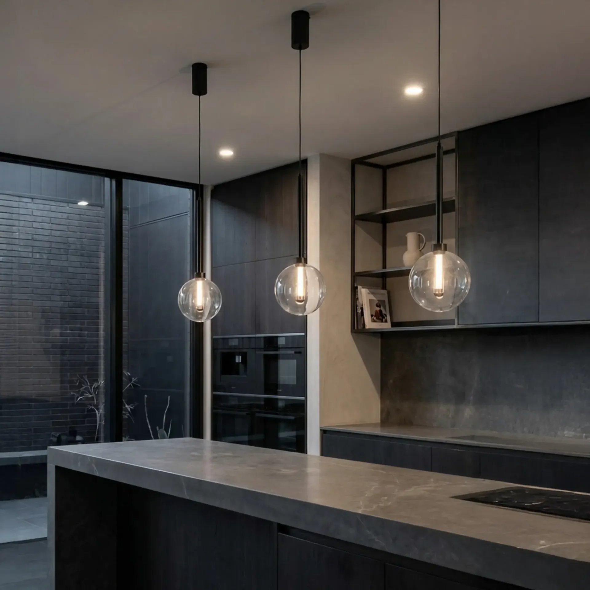 [5510431] Meteor 1 Light Pendant - Black