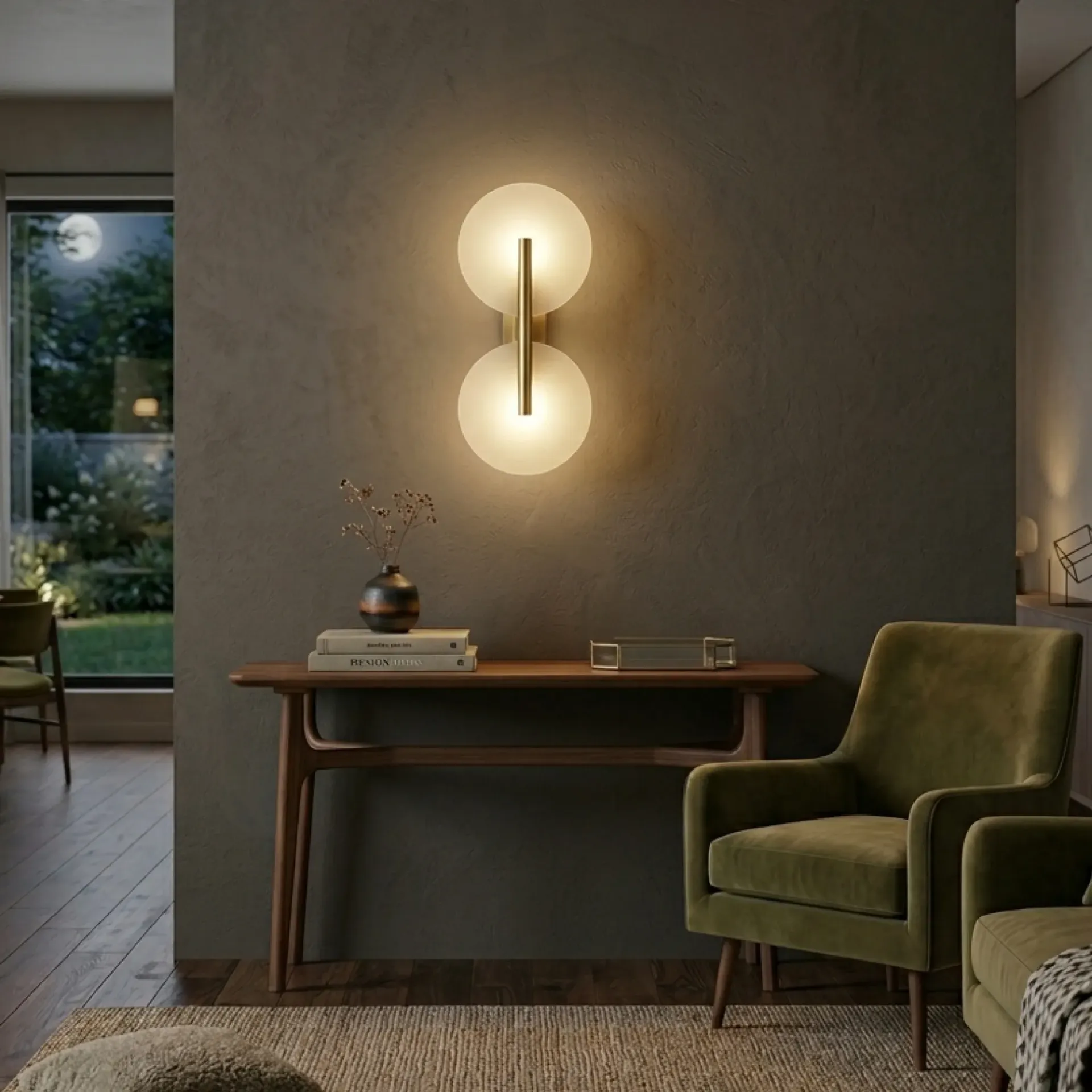 [5516080] Noble Glass Wall Light - Gold